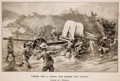 Taking the 47 naval gun across the Tugela by Joseph Finnemore